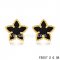 Fake Van Cleef & Arpels Sweet Alhambra Star Earrings Yellow Gold,Onyx